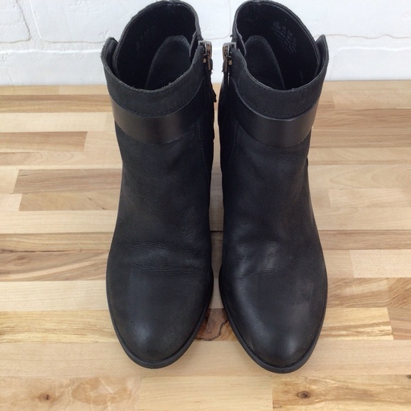 Franco Sarto booties black leather harness ankle boots southwestern western 6.5 - Picture 5 of 13